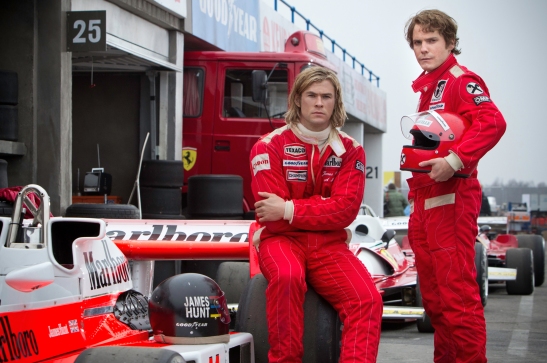 Chris Hemsworth (left) plays a daredevil Hunt and Daniel Brühl (right) plays a more serious Lauda. 